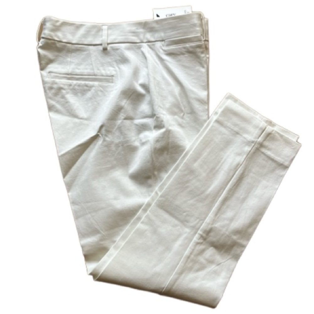 NWT CROWN & IVY WOMENS CARY STRETCHY SLACKS WHITE SIZE 10 - Picture 2 of 13